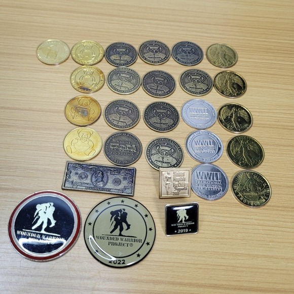 Lot Of 28 Vintage US Marine Corps USMC Toys For Tots Coin Semper Fidelis Shriner